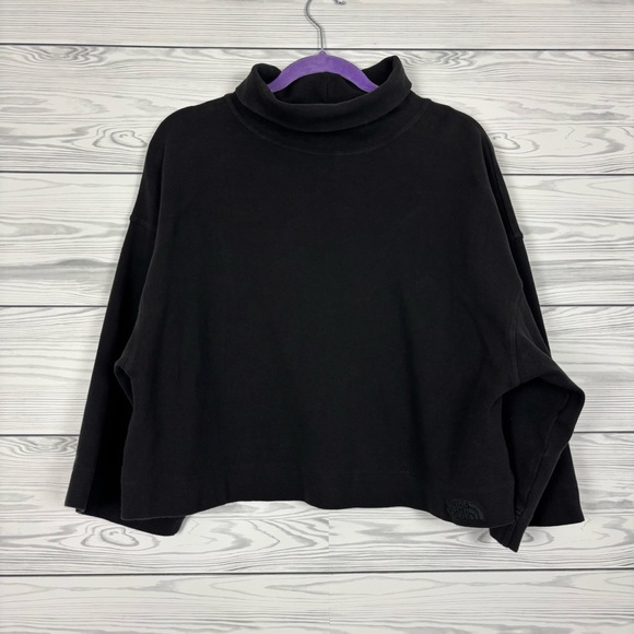 The North Face Black Outerlands Funnel Neck Waffle Knit Shirt Large - Picture 2 of 9